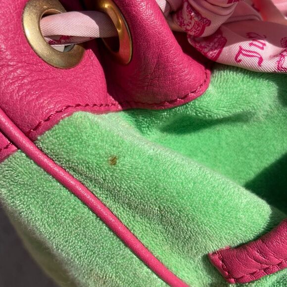 Rare Vintage Juicy Couture Daydreamer green and pink bag Y2K - Picture 15 of 17